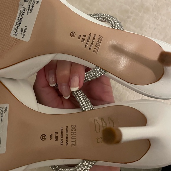 Schutz Pearl Napa white rhinestone mules - Picture 9 of 10